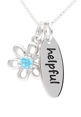 handsome little silver March birthstone with meaning baby necklace